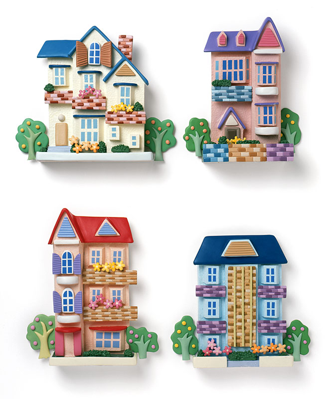 家・住宅イラスト　様々なタイプの一戸建て住宅の家
