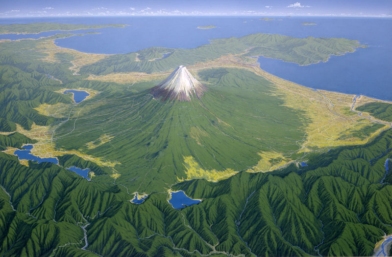 風景イラスト　富士山パノラマ