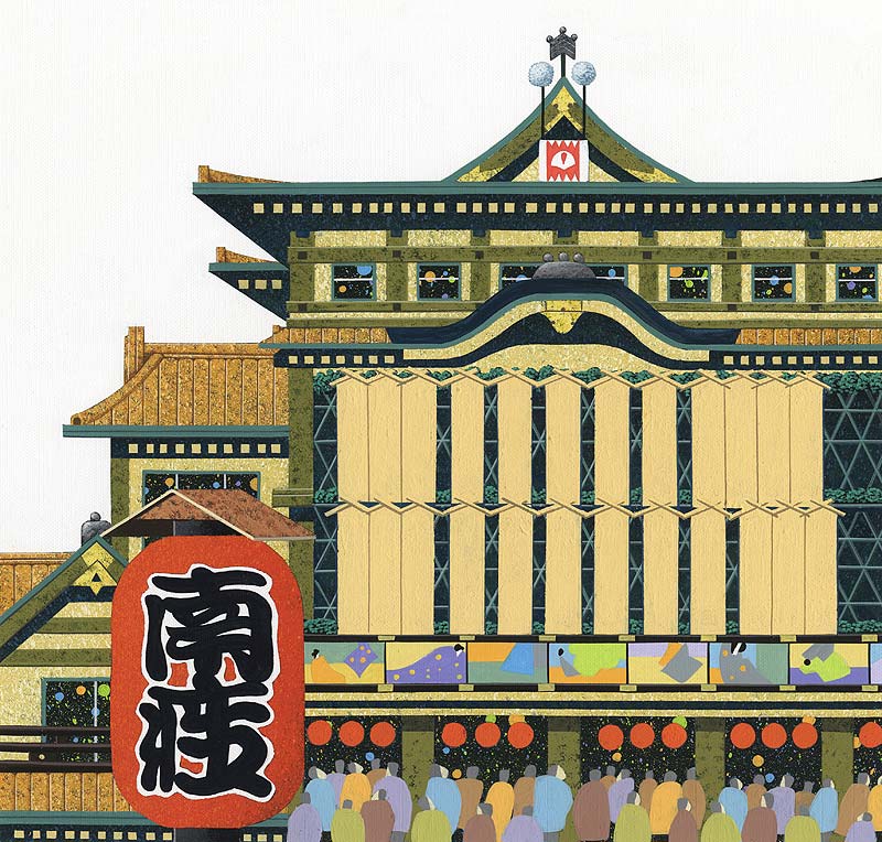 安田雅章 京都の歌舞伎座「南座」での顔見世興行看板イラスト