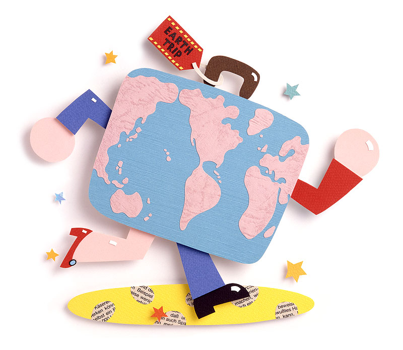 	
海外旅行イラスト　海外旅行に出かけるカップルのスーツケース