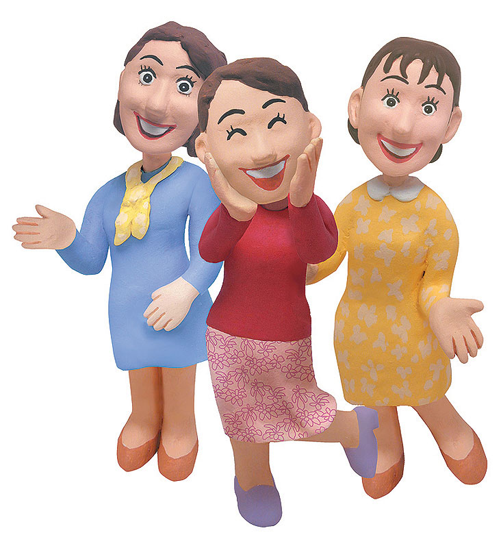 女性の気持ちイラスト 3人の女性が笑顔で気持ちを伝えるイラスト