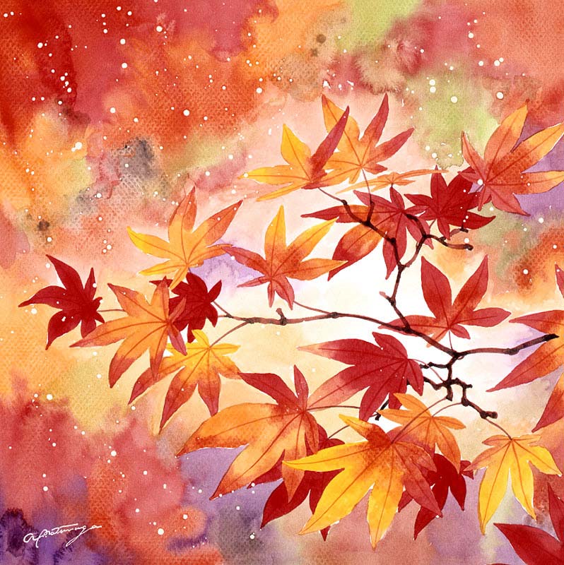 植物イラスト 紅葉の木