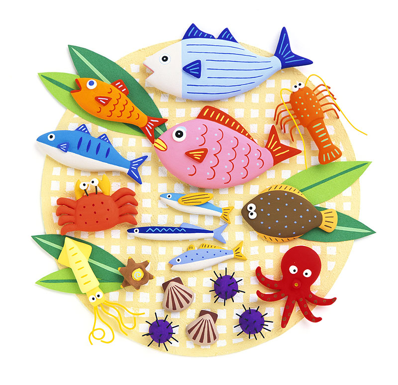 魚介類イラスト・海の幸の食材イラスト