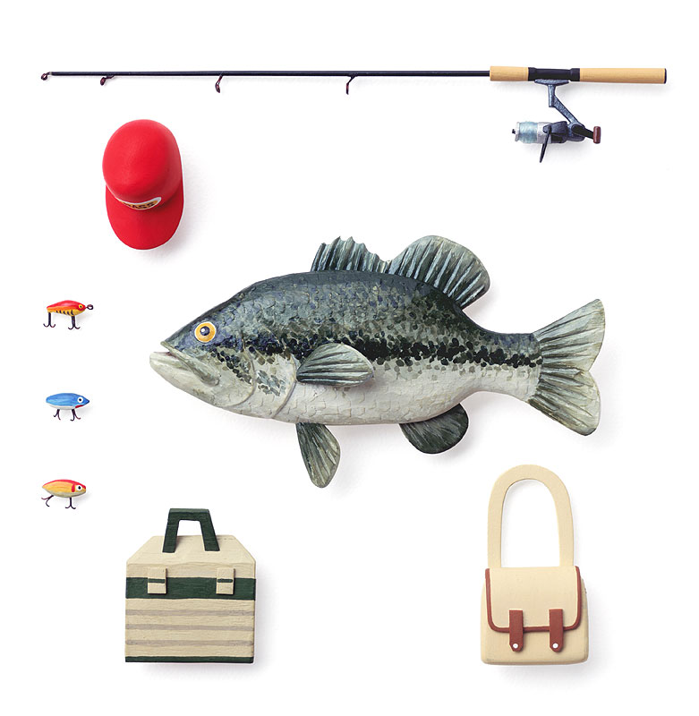 釣りと魚イラスト 魚と釣り道具の釣りと魚イラスト