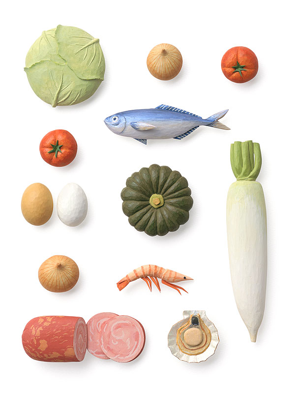 栄養食材イラスト 野菜 魚介 肉 タマゴなどの栄養食材イラスト