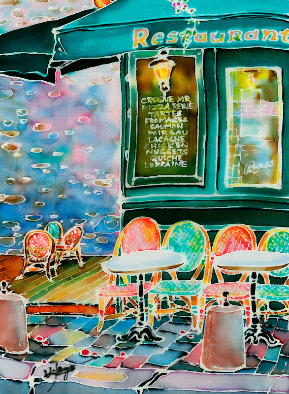 風景イラスト パリのカフェ