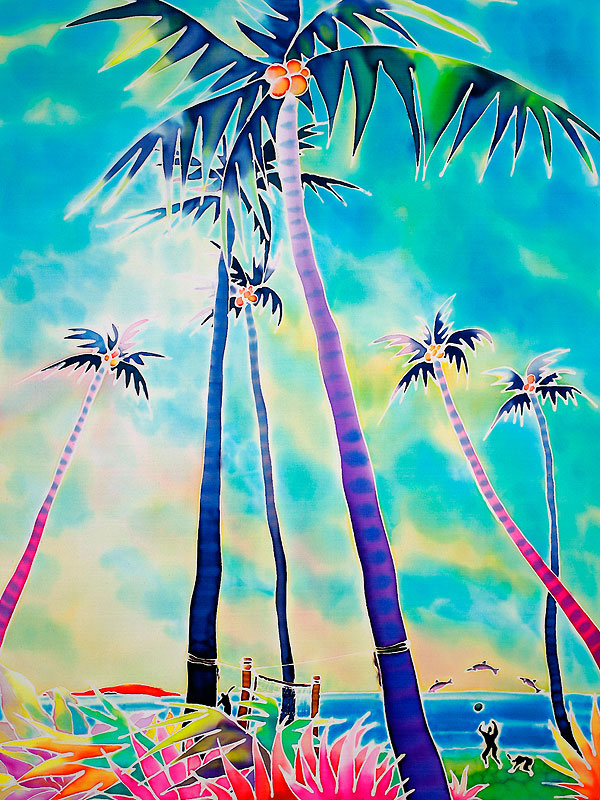 風景イラスト ハワイのカマオレ ビーチ