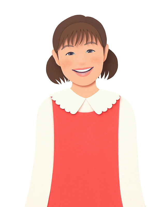 子供イラスト 小学生元気明るい笑顔の女の子