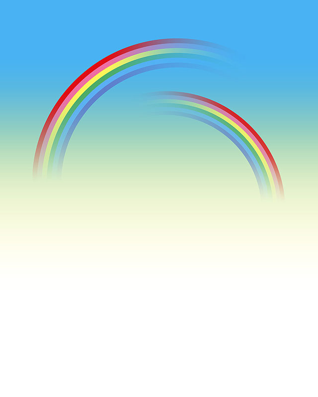虹の背景素材 二つの虹イラスト