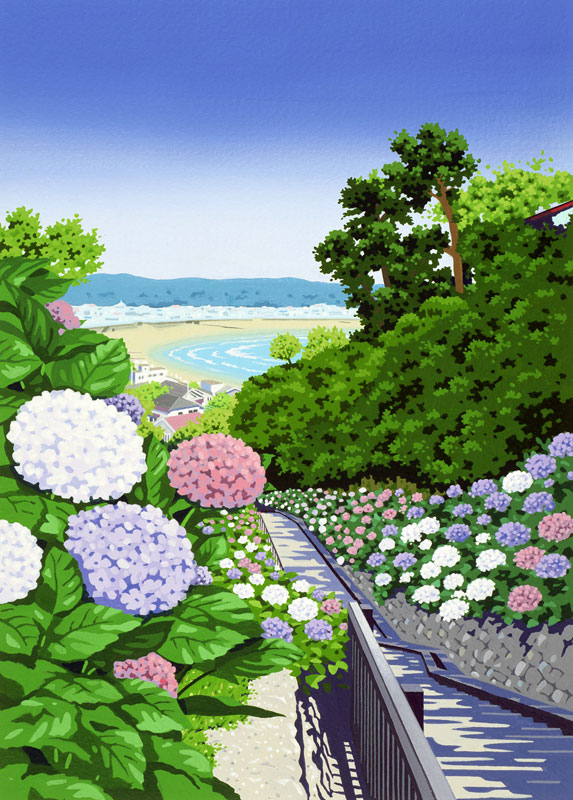 紫陽花イラスト 手描き風景画の魅力