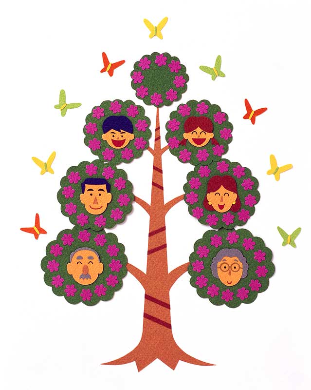 家族の木イラスト：一本の木