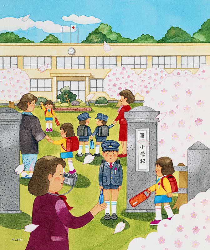 子供イラスト 小学校の入学式