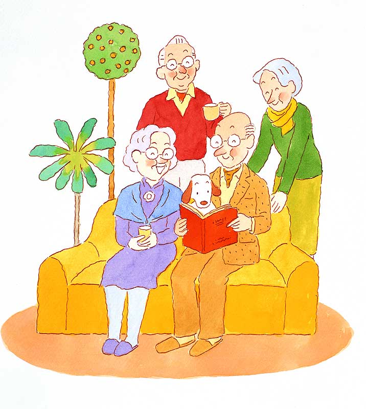 有料老人ホームイラスト ほのぼのイラスト 老人ホームと老後の生活