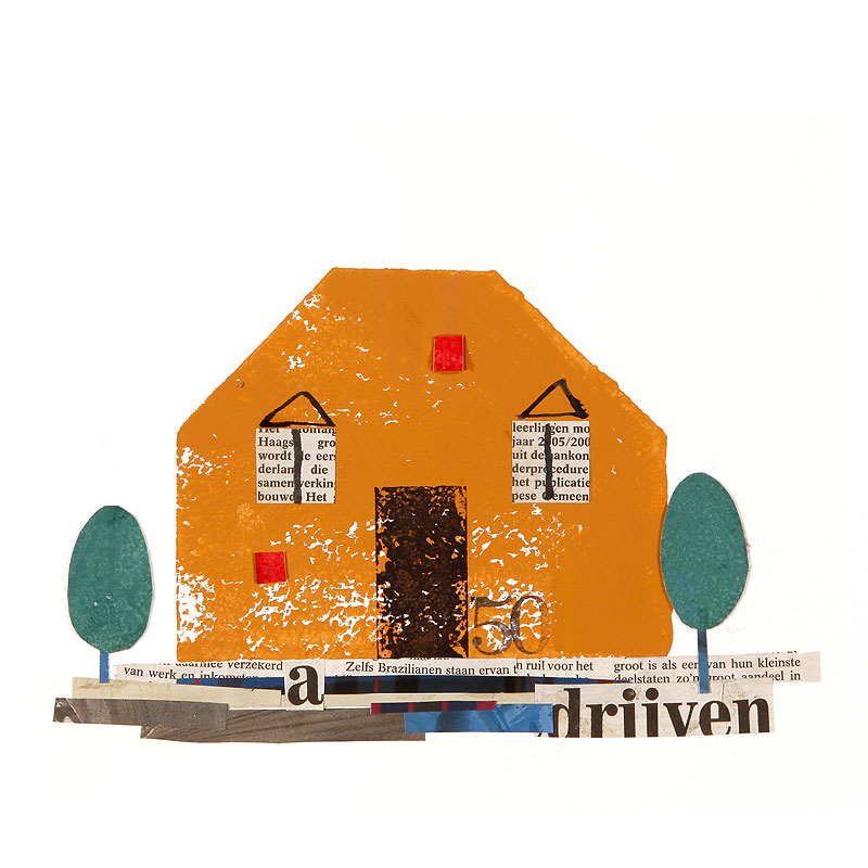 おしゃれな可愛い家イラスト 手描き一戸建て住宅イラスト