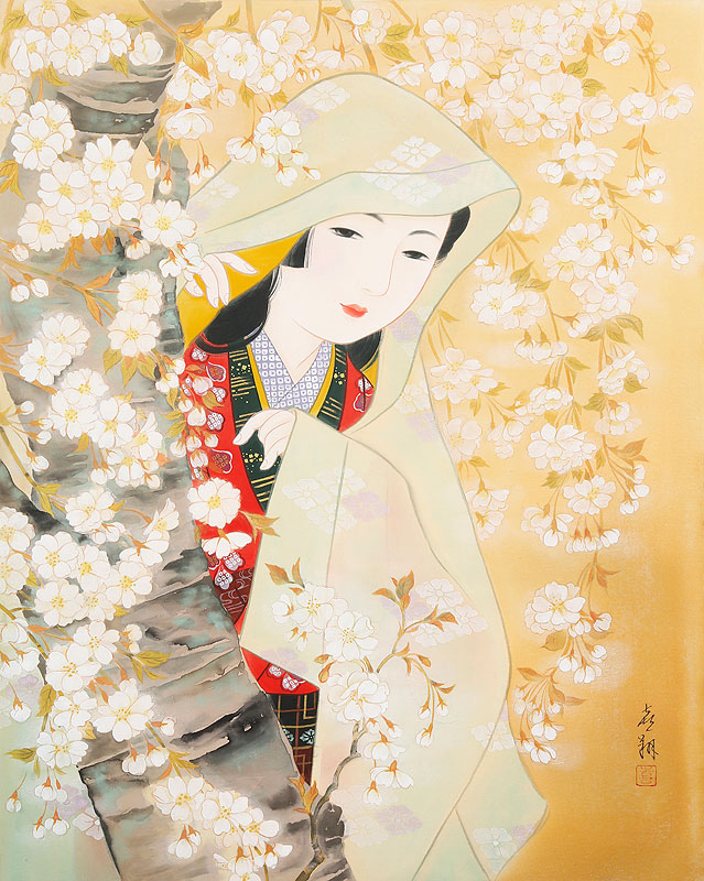 	
佃喜翔美人画 和風イラスト・桜と女性・日本画