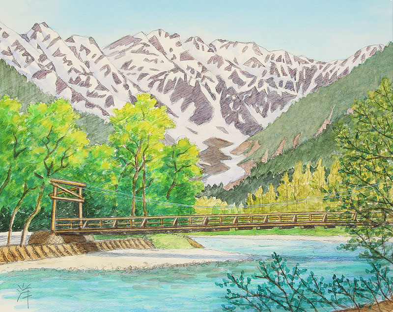 新作入荷低価 ヤフオク! - 絵画 肉筆油絵 関 健造 上高地 河童橋 油絵