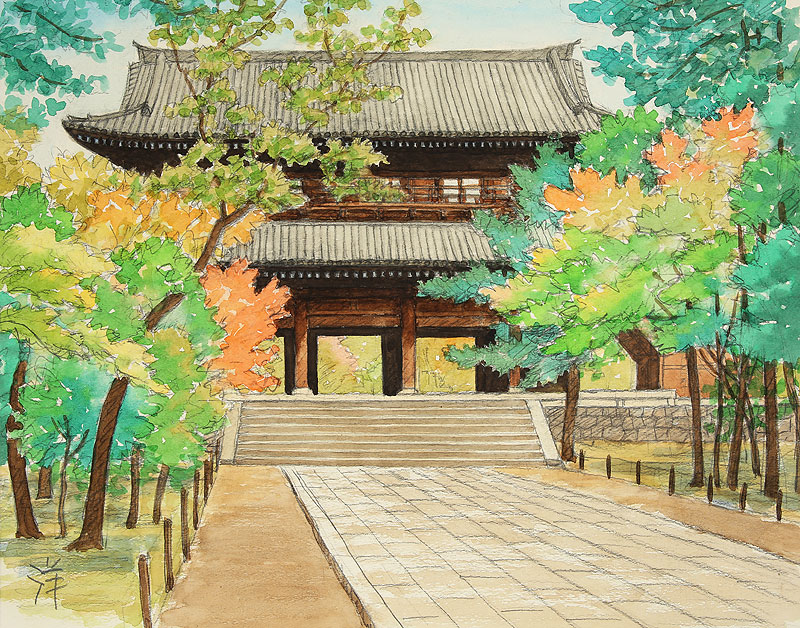 京都南禅寺三門イラスト 京都市東山区