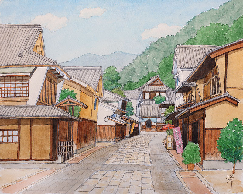 安芸の小京都イラスト 広島県竹原市